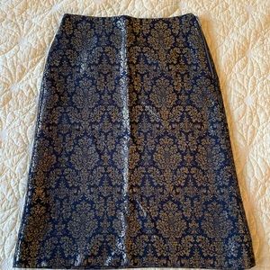 NWT Brocade A-Line Skirt, black and gold. Size 4